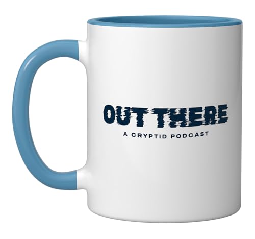 Out There Cryptid Podcast Bigfoot Moon Claw Fan Gift Ceramic Mug, Blue/White
