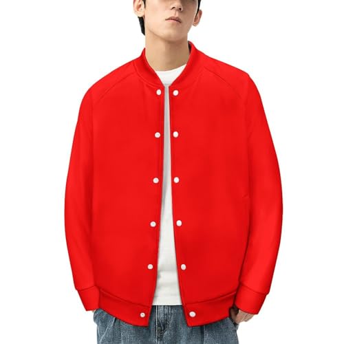 Red Bomber Jacket Men, Casual Varsity Jacket Men, Baseball Bomber Jackets with Pocket4