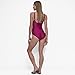 DKNY Women's Twist Front Keyhole One Piece Swimsuit, Boysenberry Shimmer, X-Large