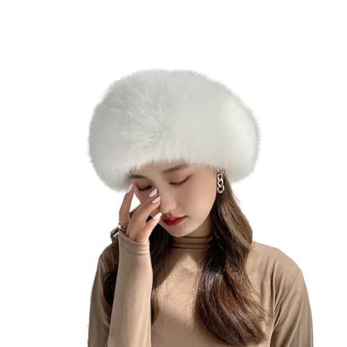 Womens Winter Faux Fur Hats, Fluffy Beanie Russian Style Hat Cossack Hat Cold Weather Warm Hat Warm Cap