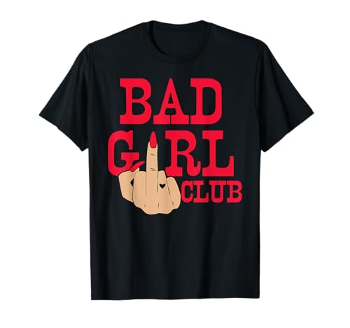 Girl Bad Club Tatouage en forme de cœur avec doigt d'honneur T-Shirt