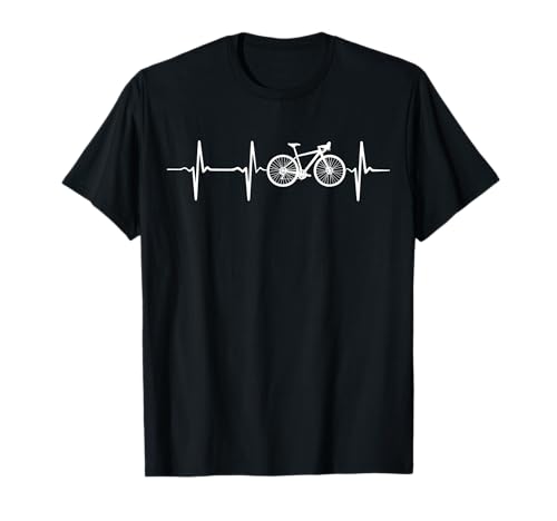 Gravelbike Gravel Rennrad Fahrrad Herzschlag EKG Herzlinie T-Shirt