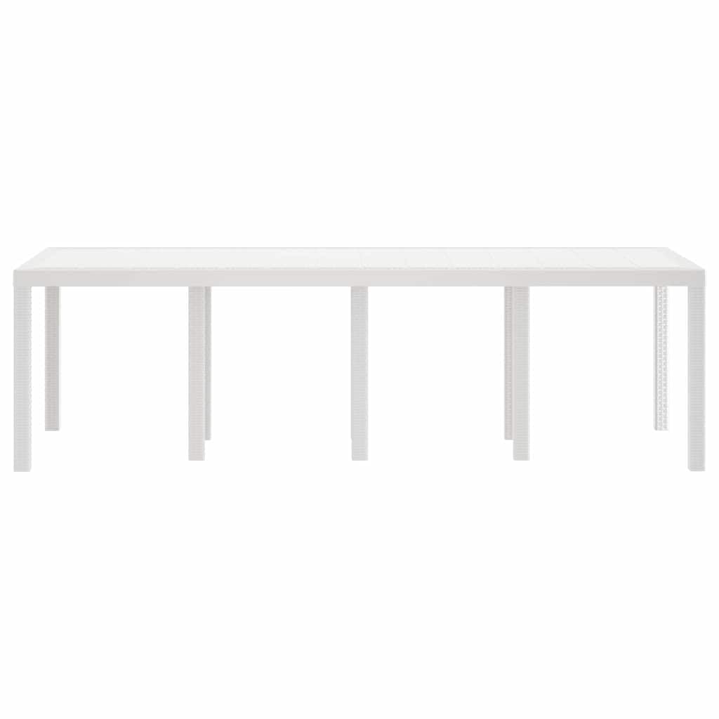 Nowoczesny prostokątny stół ogrodowy z polirattanu ze stabilną ramą stalową, 250 x 100 x 73 cm, do ogrodu i na taras