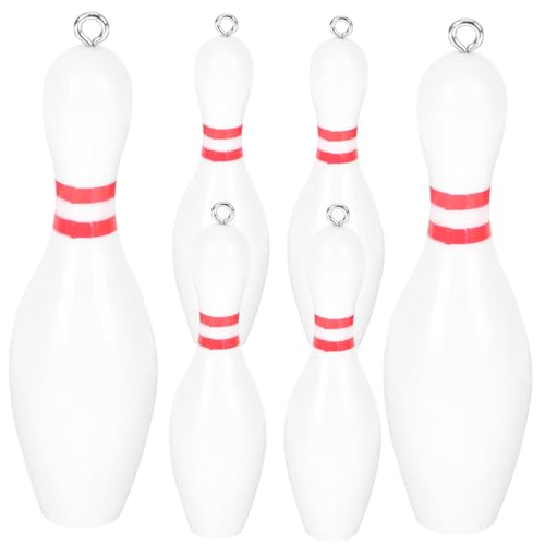 Toyvian Bowling Schlüsselanhänger 6Er Set Mini Sport Dekor Schlüsseldekoration Anhänger Geschenk Für Kegelfans Tasche Auto Kinder