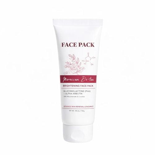 Image of Moroccan DeTan Brightening Face Pack for Advance Skin Renewal Radiance Clay Mask (1)