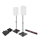 Prox X-Polaris BL Polaris Portable Speaker and Lighting Dual Stand Kit with Base Plate, Adjustable Pole, and Carry Bags - Black Finish