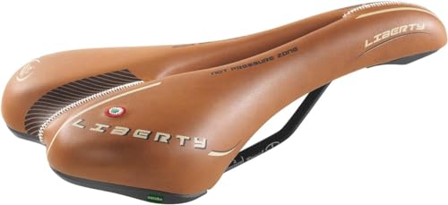 CUCUBA Sella Sellino Montegrappa con Foro Anti-Prostatico per Bici da Corsa Trekking, Cross e MTB in Pelle Sintetica MOD. Liberty