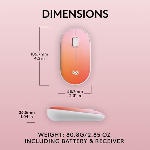 Logitech M340 Compact Ambidextrous Silent Wireless Mouse - Tropical Sunrise - image 7