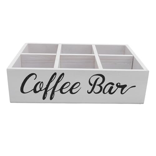 ZPSHYD Coffee Station Organizer mit Teiler Holz Kaffeebar Accessoires Storage Box Teebeutel Kaffeeschotenhalter für Arbeitsplatten Bauernhaus (-3118240275212)