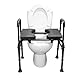 KMINA - Toilettensitzerhöhung mit Armlehnen, Verstellbarer Sitz, WC Sitzerhöhung, Toilettenstuhl für Senioren, 180 kg, Schwarz - Made in Europe