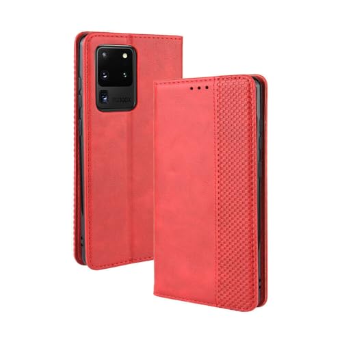 Étui pour Samsung S25 rouge : le portefeuille cuir idéal au quotidien