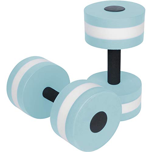 Trademark Innovations Aquatic Exercise Dumbells - Set of 2 Foam - for Water Aerobics (Light Blue)
