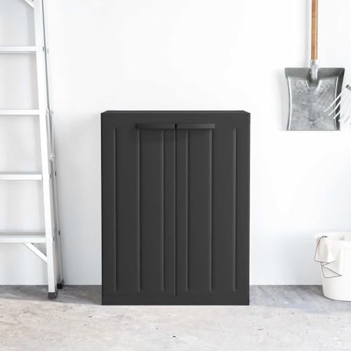 Armoire à outils résistant aux intempéries en plastique PP robuste noir - 4