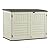 Suncast 5.9 ft. x 3.7 ft Horizontal Stow-Away Storage Shed - Natural Wood-like Outdoor Storage for Trash Cans and Yard Tools - All-Weather Resin, Hinged Lid, Reinforced Floor - Vanilla and Stoney