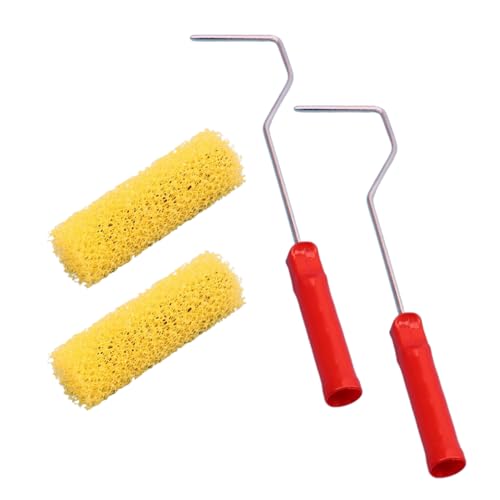 COZENTA ペイントローラー 砂骨ローラー スポンジ ハンドル付き 2本セット (粗目)