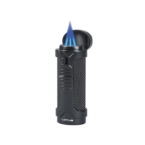 Encendedor Triple Antiviento Lotus para Puros miniatura 1