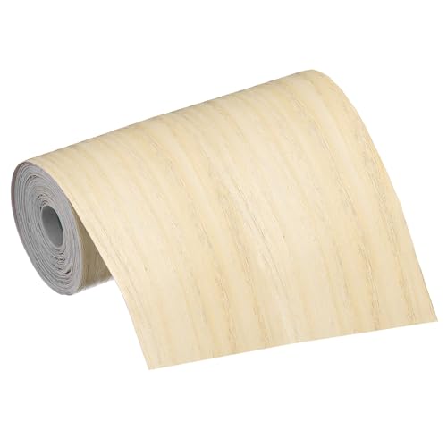 Image of MECCANIXITY Wood Grain Repair Tape, 4 Inch x 16 Feet Self Adhesive Wood Grain Tape Multi-Purpose Wallpaper Border Trim for Furniture Floors Windows Doors Tables Home, Maple