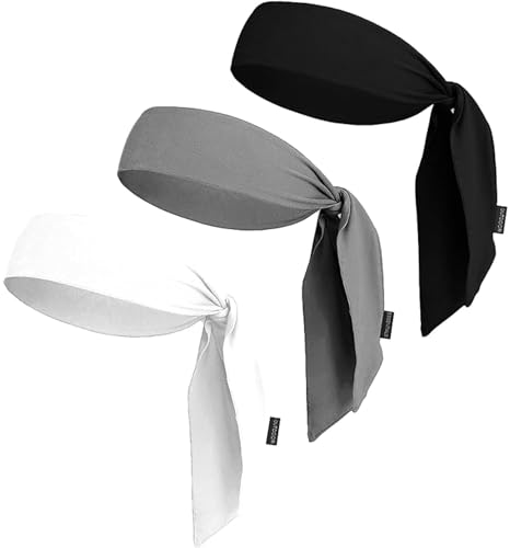 Image of Tough Headwear Tie Headband - Moisture-Wicking Running Headband - 4-Way Stretch Sweatbands - Adjustable Head Tie for Workouts