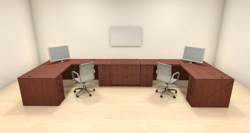 Two Persons Modern Executive Office Workstation Desk Set CH-AMB-S66