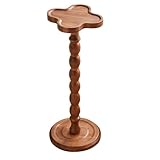 【Estetica Naturale e Design Vintage】: Questo tavolino alto presenta un piano dal design unico a forma di trifoglio con finitura noce, abbinato a una colonna con perle sferiche che dona un'estetica vintage e raffinata. I bordi arrotondati e il bordo rialzato del piano garantiscono sicurezza, prevenendo efficacemente la caduta degli oggetti. Un tavolo rotondo dallo stile senza tempo.