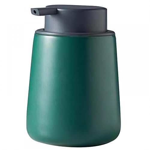 Dispensador de jabón de cerámica, dispensador de loción de mármol blanco, dispensador de jabón de 13 onzas, botella de jabón para el hogar, cocina, baño, encimera (verde) Cover