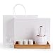 Sake zestaw i kubki z Electric Warmer, Sake przechowywania Gift Box, tradycyjne porcelany ceramiki Hot Saki Drink, 10szt w tym Electric Keep Warm Bowl, butelka Sake, kubki, taca i Snack Bowl,Transparent