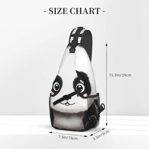 Bolso Cruzado para Hombre Bolsa Diagonal Negra Panda miniatura 3