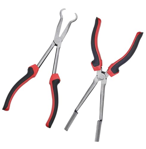 QISF 2Pcs Car Spark Plug Wire Removal Pliers Tools Sleeve Round Spark Plug Pliers Set, Sleeve Type Spark Plug Puller + Round Spark Plug Pliers