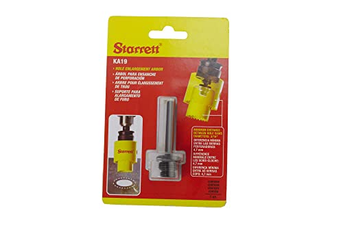 Starrett Hole Saw Arbor - HSS Bi-Metal Holesaws A19 Arbor Compatible With A1, A2 or A10 Blister Pack - Arbor Screw with Steel Pilot Drill 4.7mm Hole Enlargement