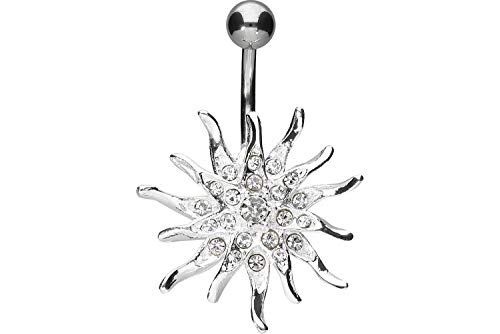 PIERCINGLINE® Bananabell Piercing ombligo Sol plata Cover