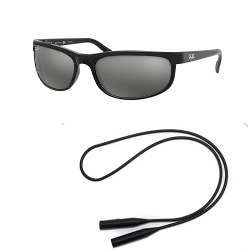 Ray-Ban RB2027 Sunglasses Bundle: RB 2027 PREDATOR 2 601/W1 Predator 2 Black Dark Grey and Universal Anti-slip Silicone Leash2