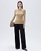 SUUKSESS Cloud Cashmere Women Boat Neck Fitted Lon... #3