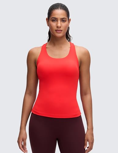 Image of CRZ YOGA Butterluxe Racerback Tank Tops | Light Support, Built in Bra, Removable Pads, Yoga, Extremely Soft, Scoop Neck, for Women