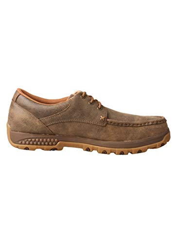 Image of Twisted X Men's Boat Shoe Driving Moc, Moc Toe with CellStretch, Bomber, 9 W