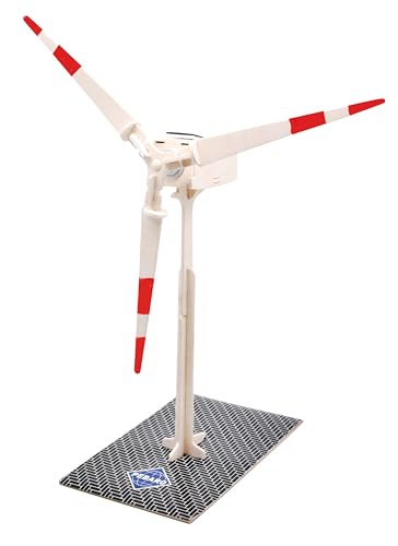 Pebaro 834/2 Solar Holzbausatz Windrad, 3D Puzzle, Modellbausatz, Basteln mit Holz, Holzpuzzle, Bastelset, vorgestanzte Holzplatte, ausbrechen, zusammenstecken, fertig, Geschenkidee