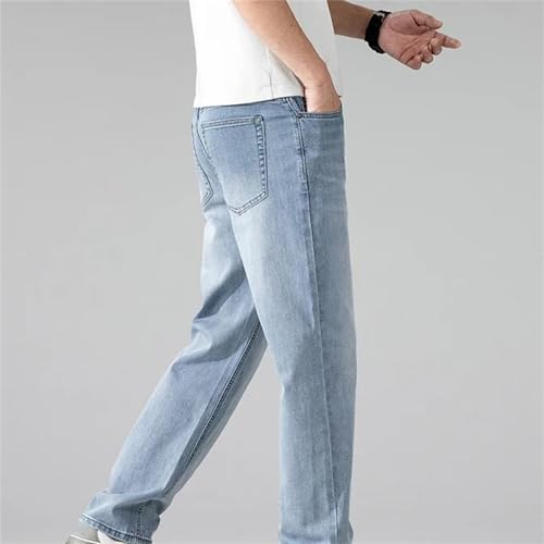 Men's Long Jeans – Straight Light Blue Stretch Denim Pants, Business Casual Trousers for Tall Men 5