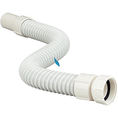 Image of Chrome Flexible PVC Waste Pipe for Wash Basin, Bathroom & Kitchen Sink | Heavy Duty CP Drain Hose /Outlet Tube Connector 1 1 /4inch | Leak Proof, Durable, Install (1meter