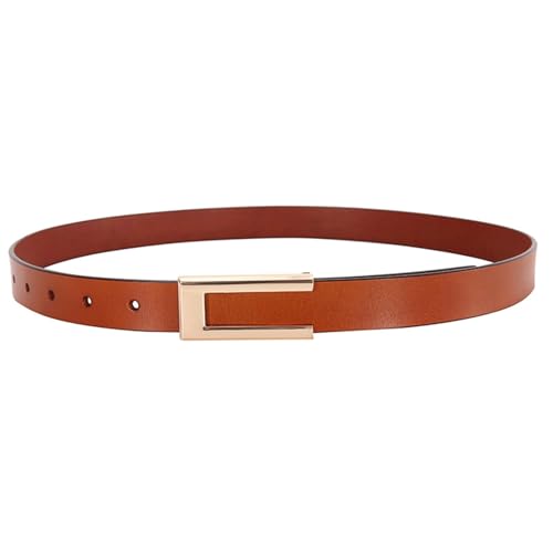 Belts for women, Waist Belt Women's Waist Belts Retro Pure Cowhide Belts Needleless Dress Belt Women's Casual Fashion Simple(Coffee)