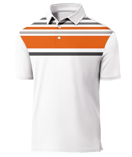 Mens Polo Shirts Short Sleeve Printed Quick‑Dry Golf Tops - image 1
