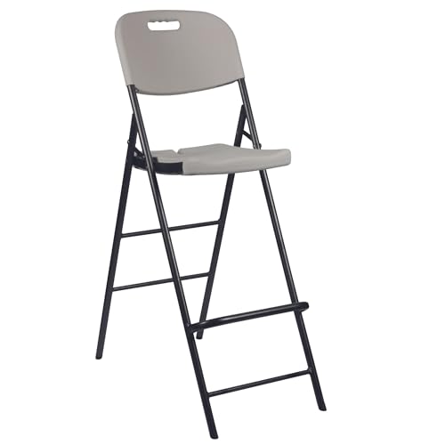 Perel Klappbarer Barhocker weiß mit Rückenlehne und Fußstütze, leicht...