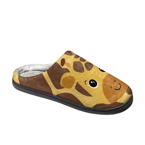 Women's Winter Home Slippers with Cute Cartoon Giraffe Design, Comfortable Indoor or Outdoor Kitchen Bedroom Shoes4
