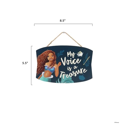 Disney The Little Mermaid Ariel My Voice is a Treasure Hanging Wood Wall Decor - Inspirational Ariel Sign for Home