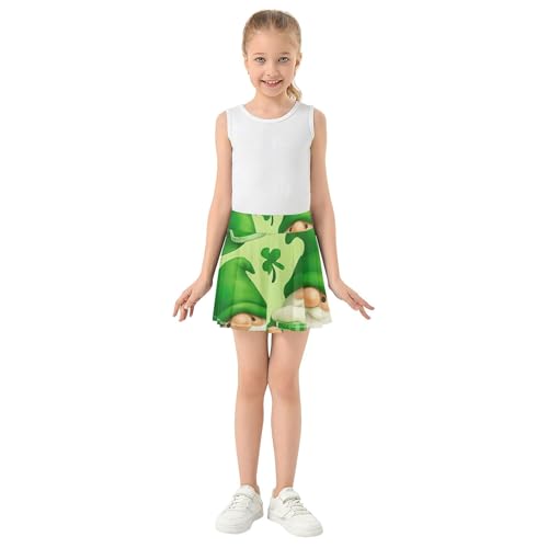 Pink Cute Athletic Shorts Girls Skorts Skirts with Shorts Butterfly Skirt Cute Gnomes Shamrock Green 4t3