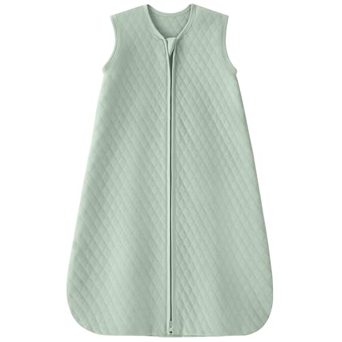 Image of Yoofoss Baby Sleep Sack 6-12 Months 1.0 Tog Sleep Sack Organic Cotton Wearable Blanket for Infants 2-Way Zipper Quilted Sleeping Sacks(Medium)