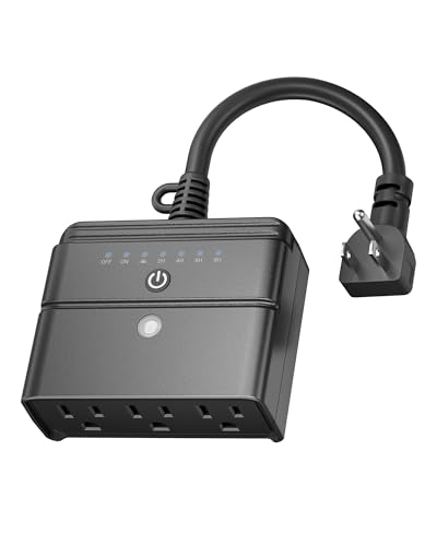 BN-LINK Outdoor Light Timer, Waterproof Plug-in Dusk-to-Dawn Controller with 3 Grounded Outlets for...