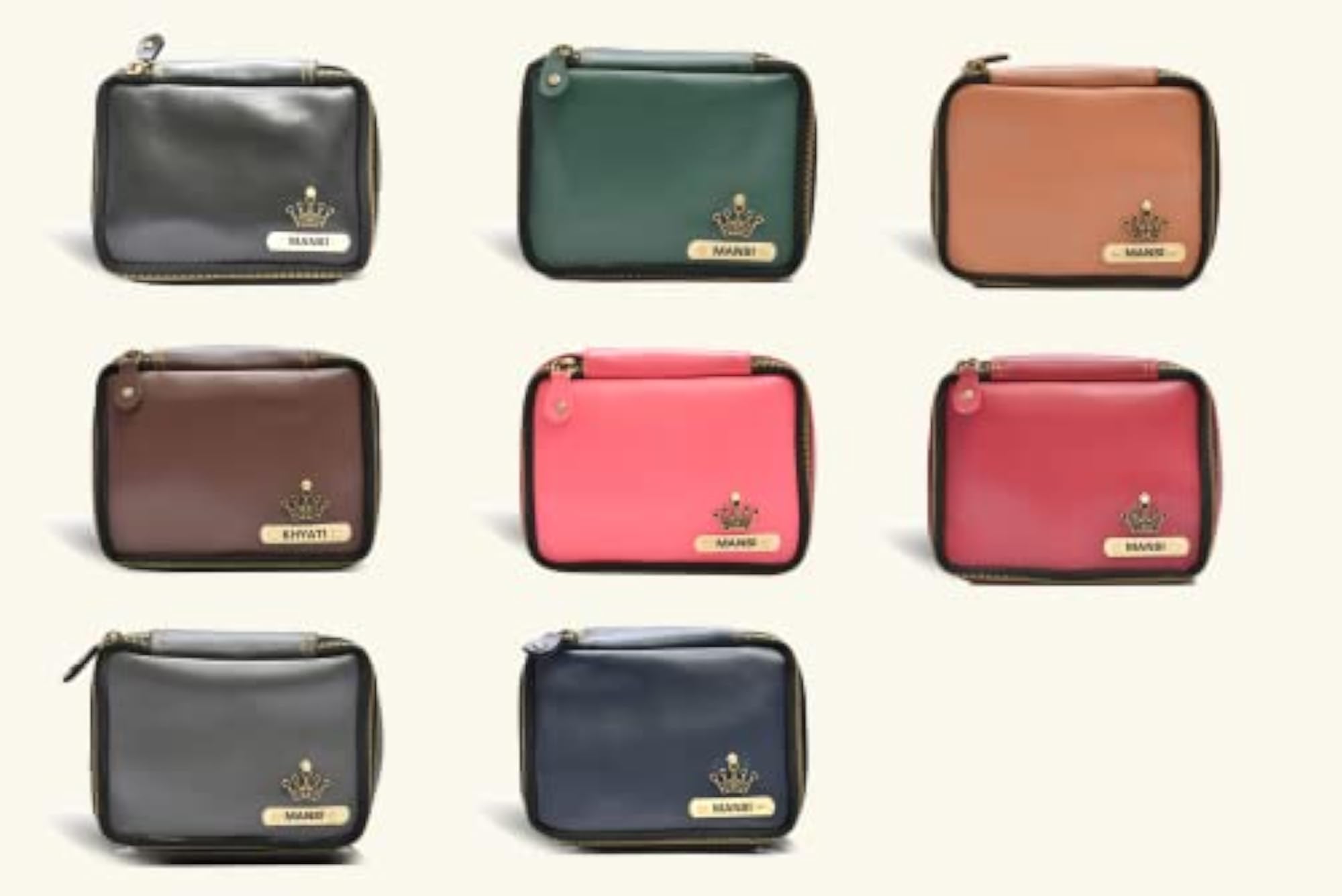 Customized Women's Leather Bag with Mini Makeup Kit