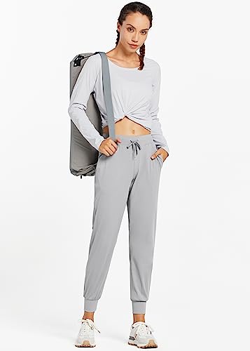 Image of Libin Women's Joggers Pants Athletic Casual Sweatpants Petite /Regular /Tall | Running, Workout, Gym, Yoga, Lounge, Travel, Golf Clothes with Pockets, 4 way stretch, Tapered, Dance Trousers