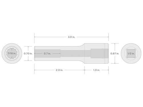 Image of TEKTON 1 /2 Inch Drive x 7 /16 Inch Deep 12-Point Socket | SHD23211