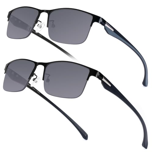 SKYOAK 2 Pack Premium Reader Sunglasses for Men
