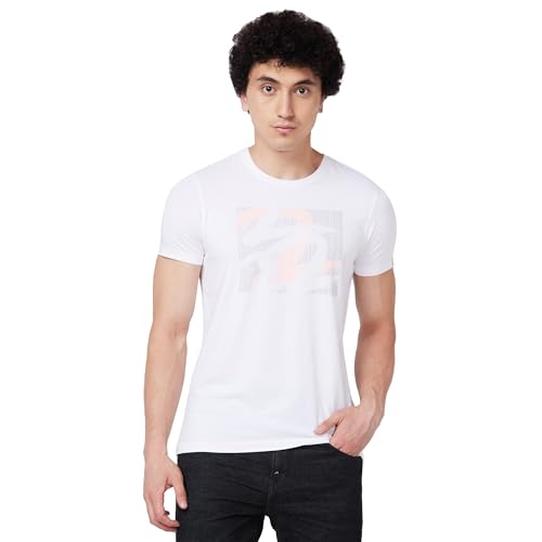 Image of Spykar Men's Slim Fit Round Neck Half Sleeve Solid Casual T-Shirt